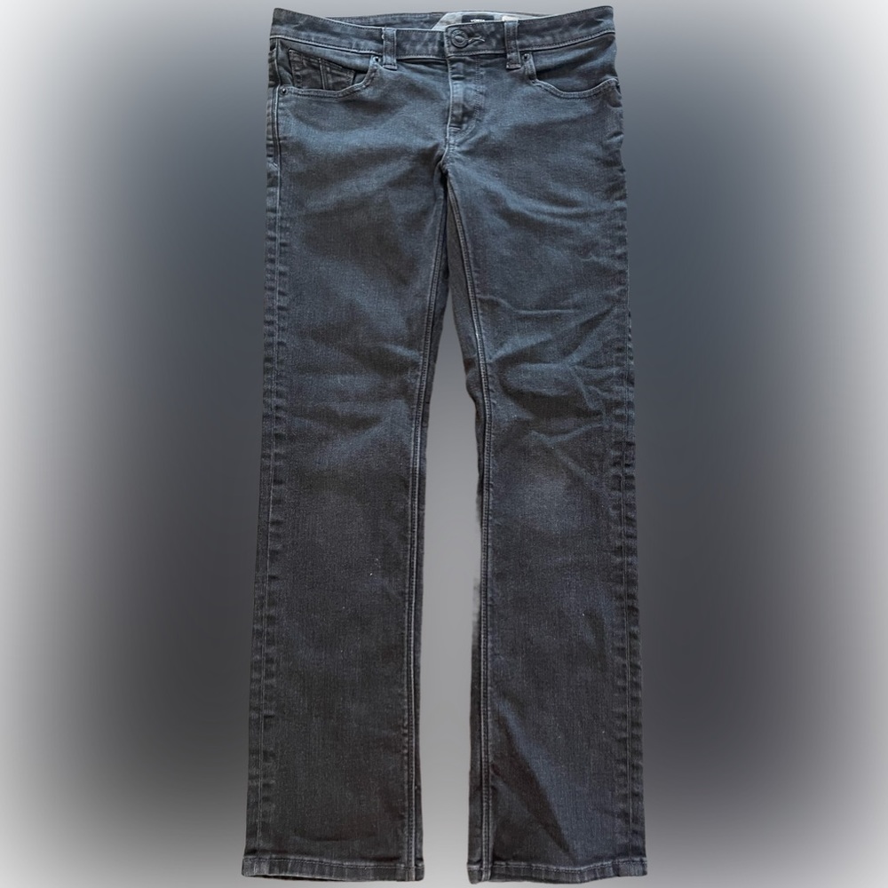 Volcom Big Boys Vorta 5-pocket Twill Grey Slim Straight Jeans